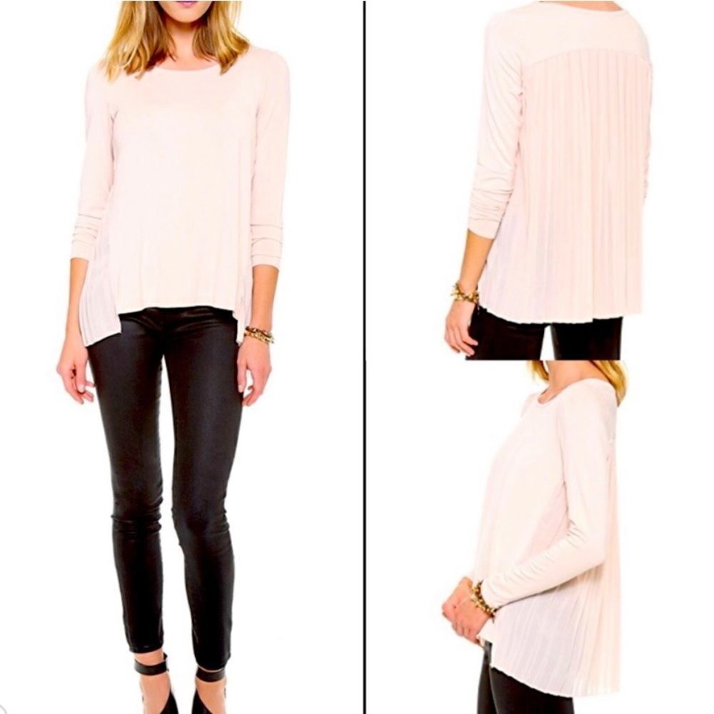 Club Monaco-Kassandra Pleated Baby Pink Blouse (Size:XS)